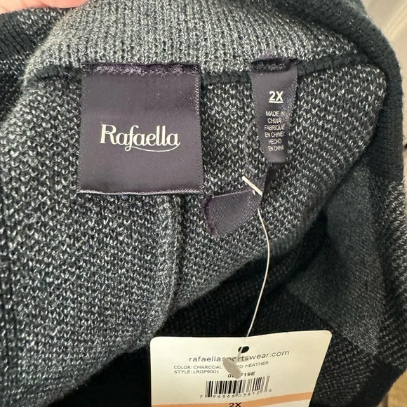 RAFAELLA NWT Charcoal Tweed Heather Checkered Black and Gray Zipper Size 2x - Picture 5 of 7